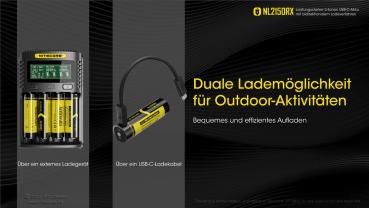 NITECORE - LI-ION AKKU TYP 21700 - 5000MAH - NL2150RX MIT POWERBANK FUNKTION